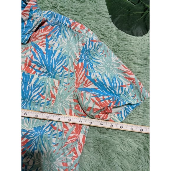 🍑TRIPLIX Tropical Printed Summer shirt men Size Medium 320 - Picture 3 of 11